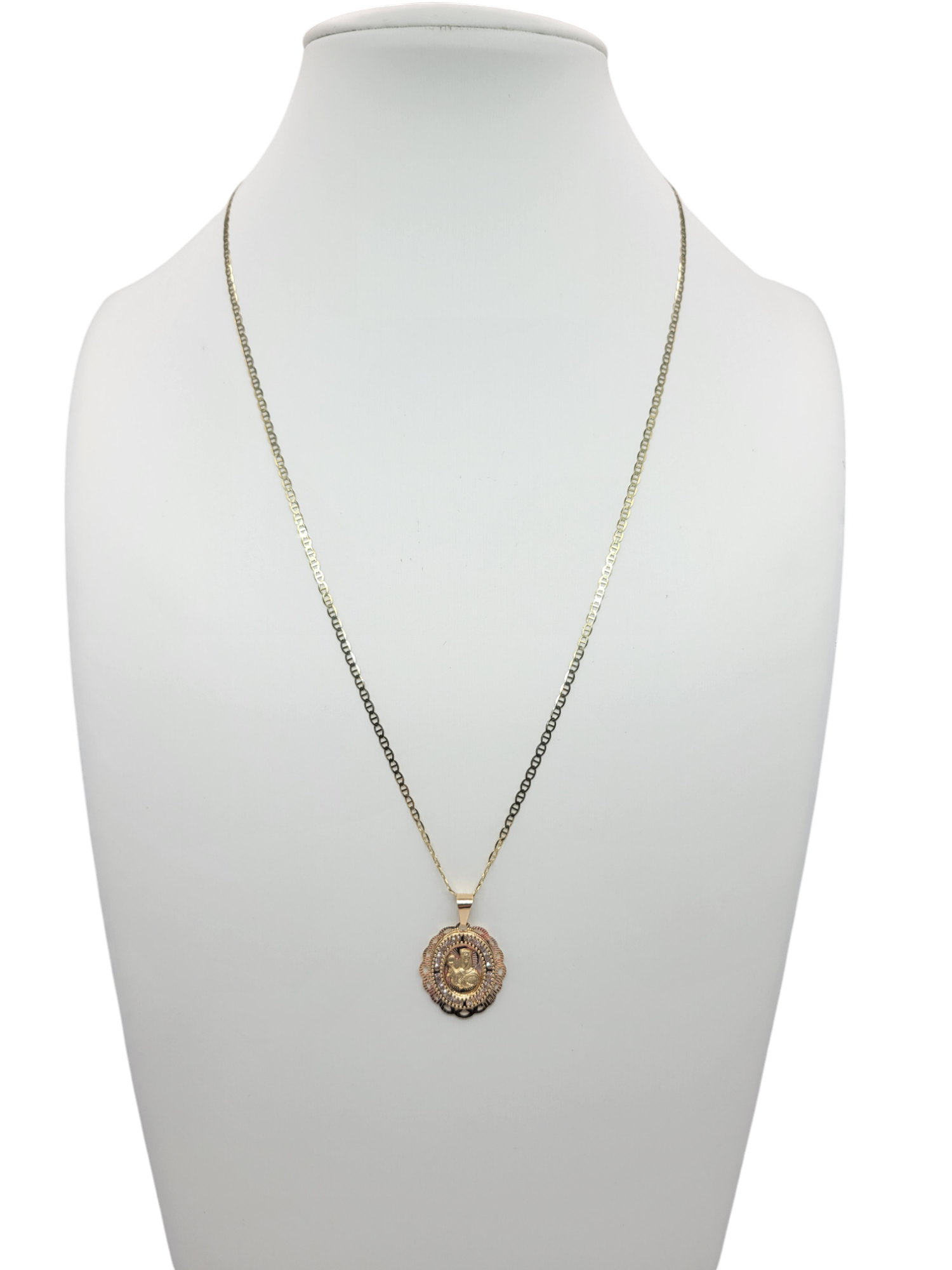 10K Gold Valentino Sailor Chain. Greek Charm. 20in (2mm)