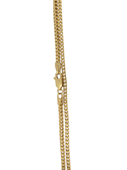 10K gold chain. Franco style. 20in. 2.5mm