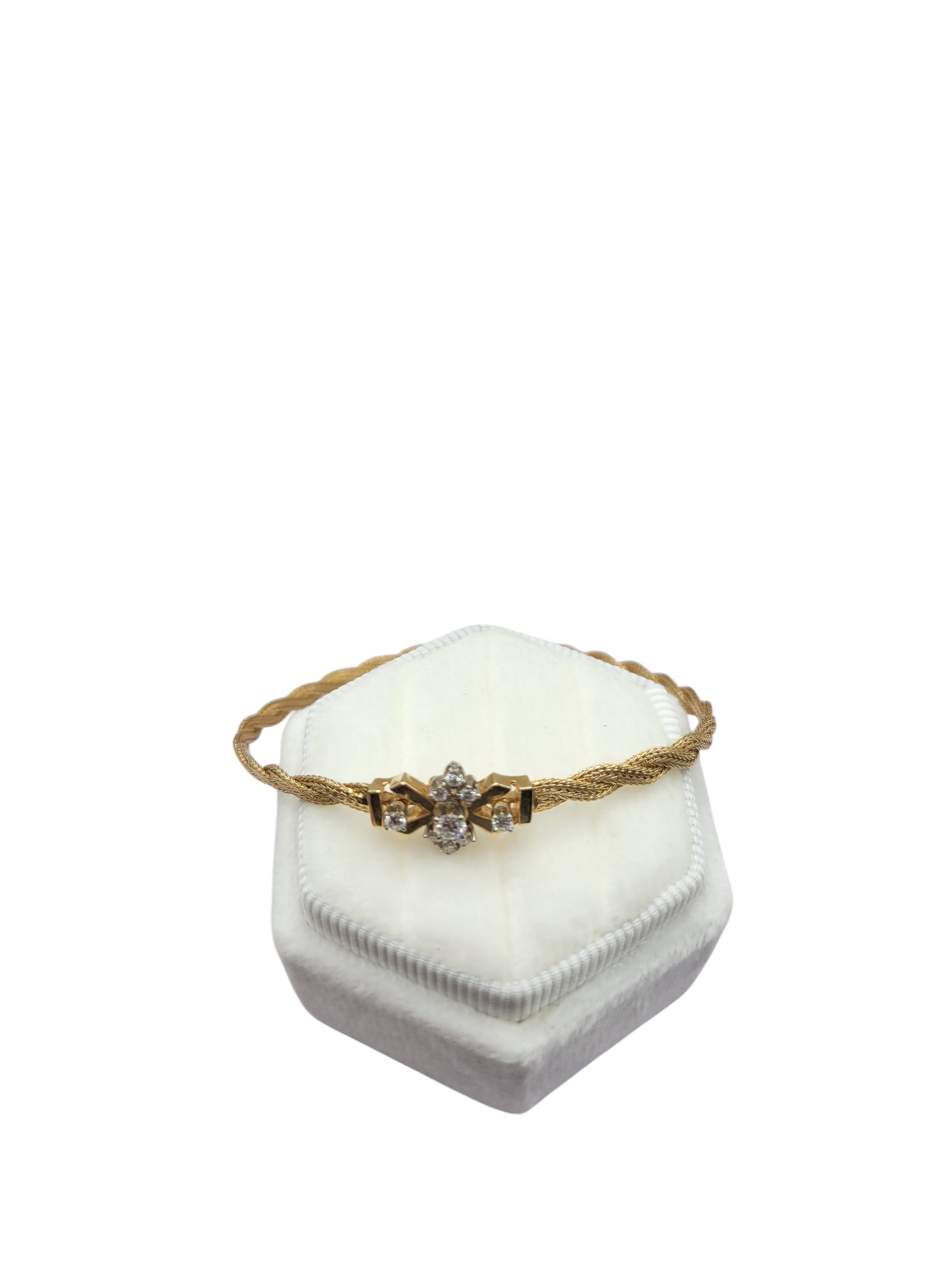 14K gold bracelet. 0.4ctw real diamonds. 7 in. 3.2mm