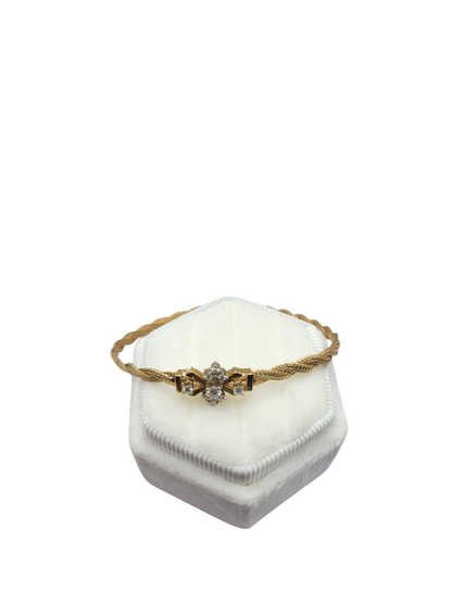 14K gold bracelet. 0.4ctw real diamonds. 7 in. 3.2mm
