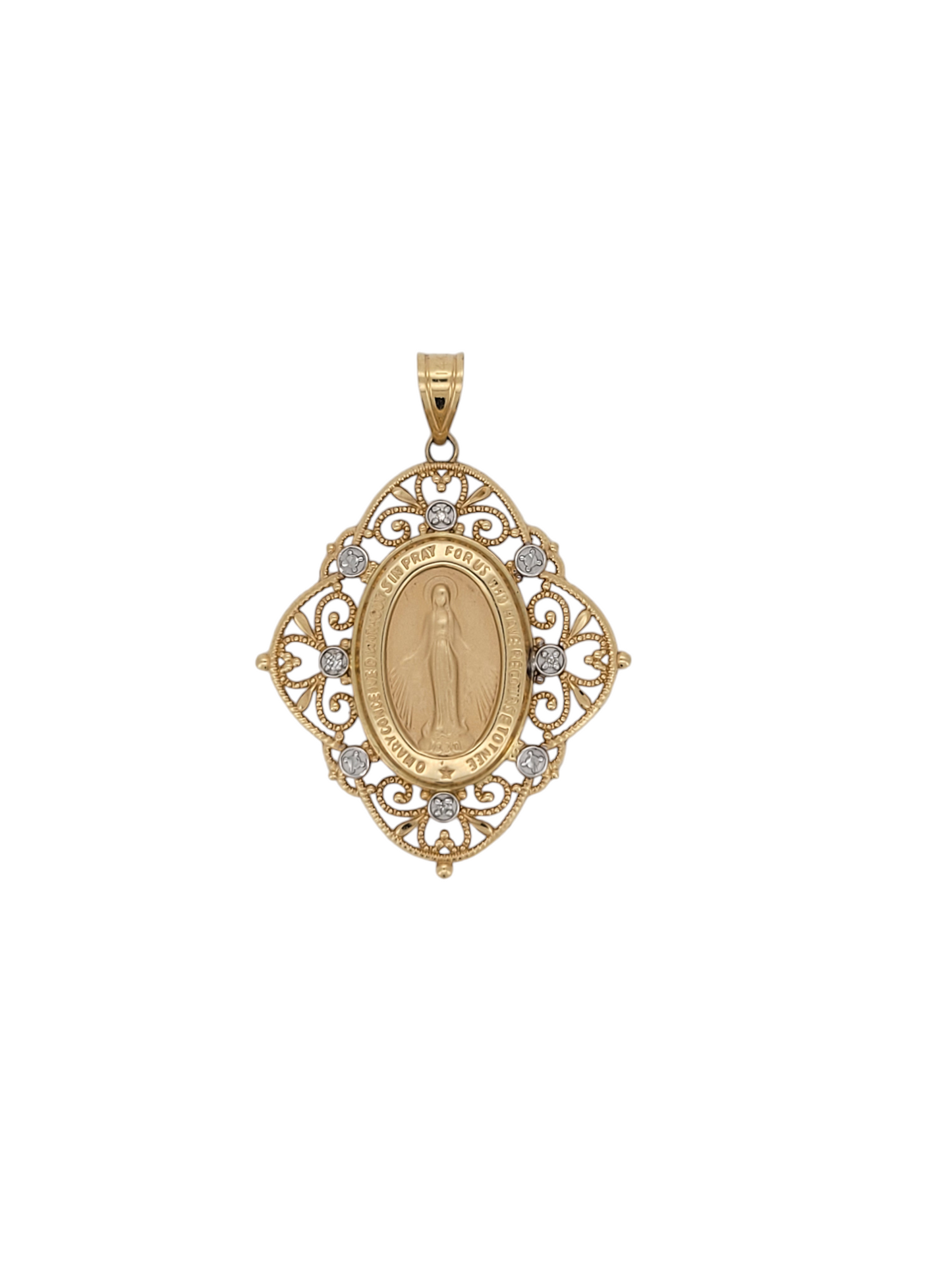 14K gold pendant. Virgin Mary.