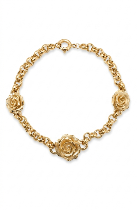 10k gold flower bracelet 7.5inch