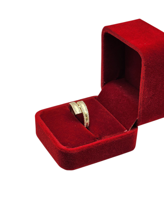 Ring of 10k gold bands. CZ Stones. Size 8