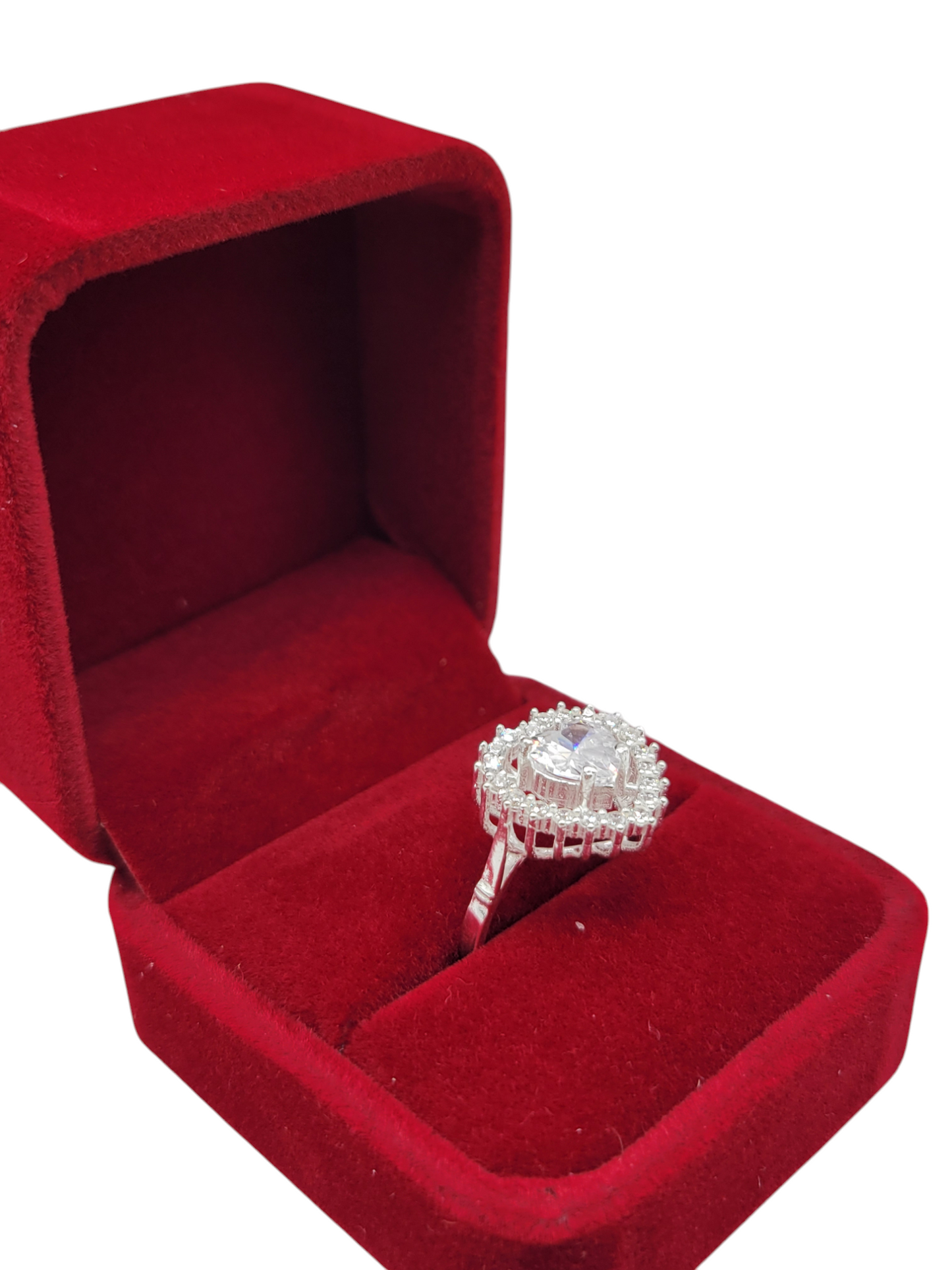 925 silver ring with a heart and white CZ stone. Size 7.5