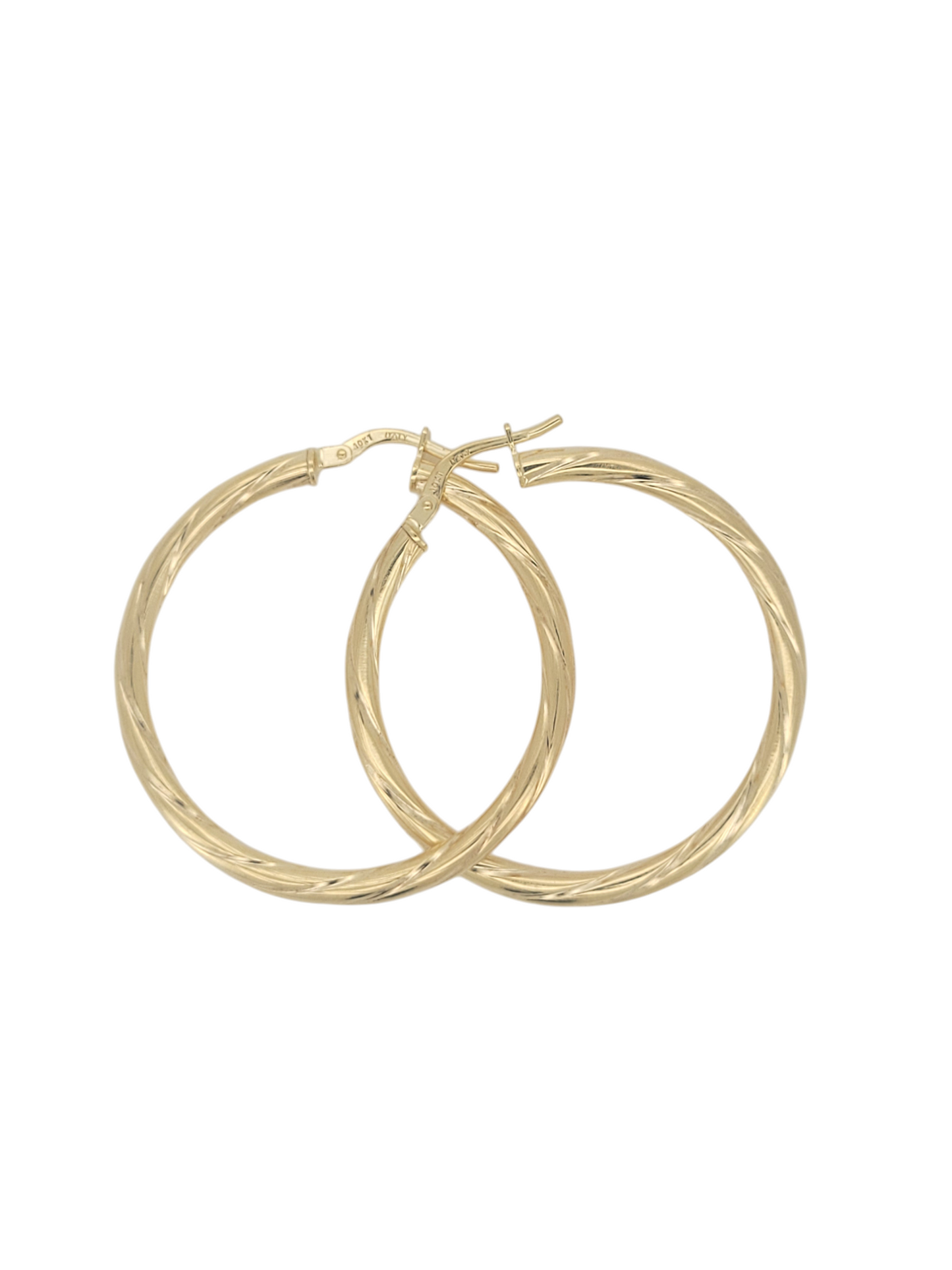 10K gold earrings. Twisted. Size 5