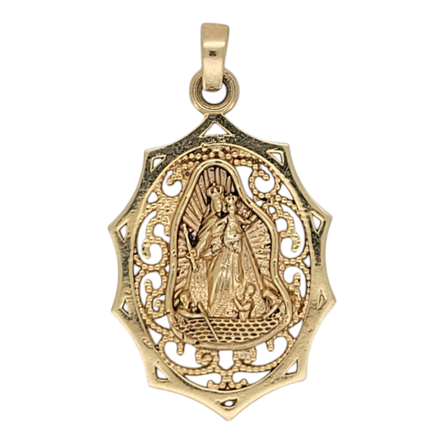 10K gold pendant, Virgin of Charity.