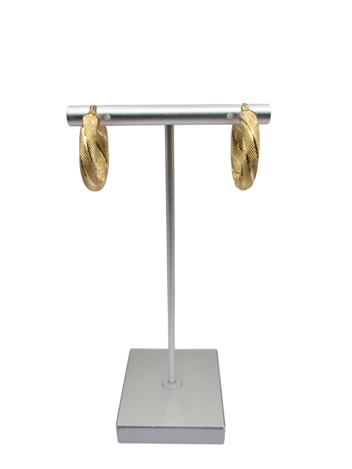 10K gold earrings. Super thick snowy hoops. Size 2.