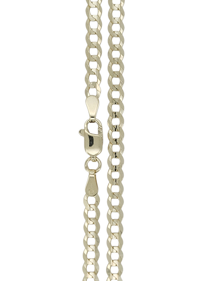 Solid 14K gold Cuban link chain. Brilliant cut style. 22in. 3mm