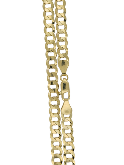 Solid 10K gold Cuban chain. Brilliant cut style. 24in .6.5mm