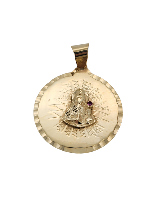14K gold pendant. Saint Barbara.