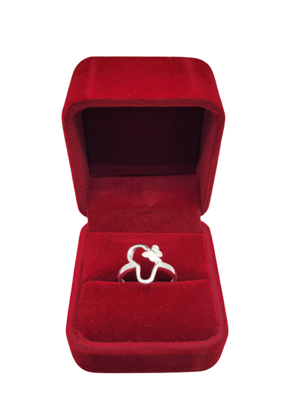 925 silver ring. Heart and butterfly. Size 6.5