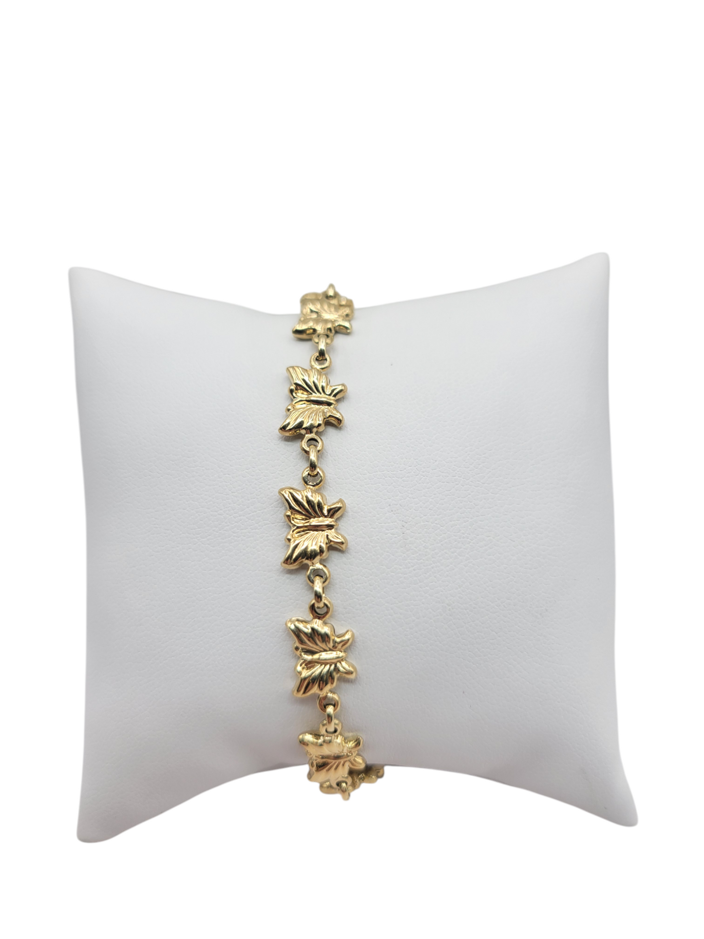 10K Gold Butterfly Bracelet, 7in, 2-8mm