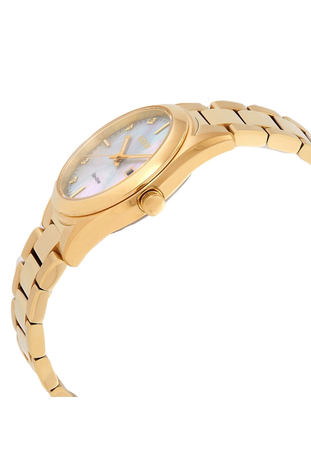 Citizen 
Sport Luxury Eco-Drive White Mother of Pearl Dial Ladies Watch
Item No. EW2702-59D