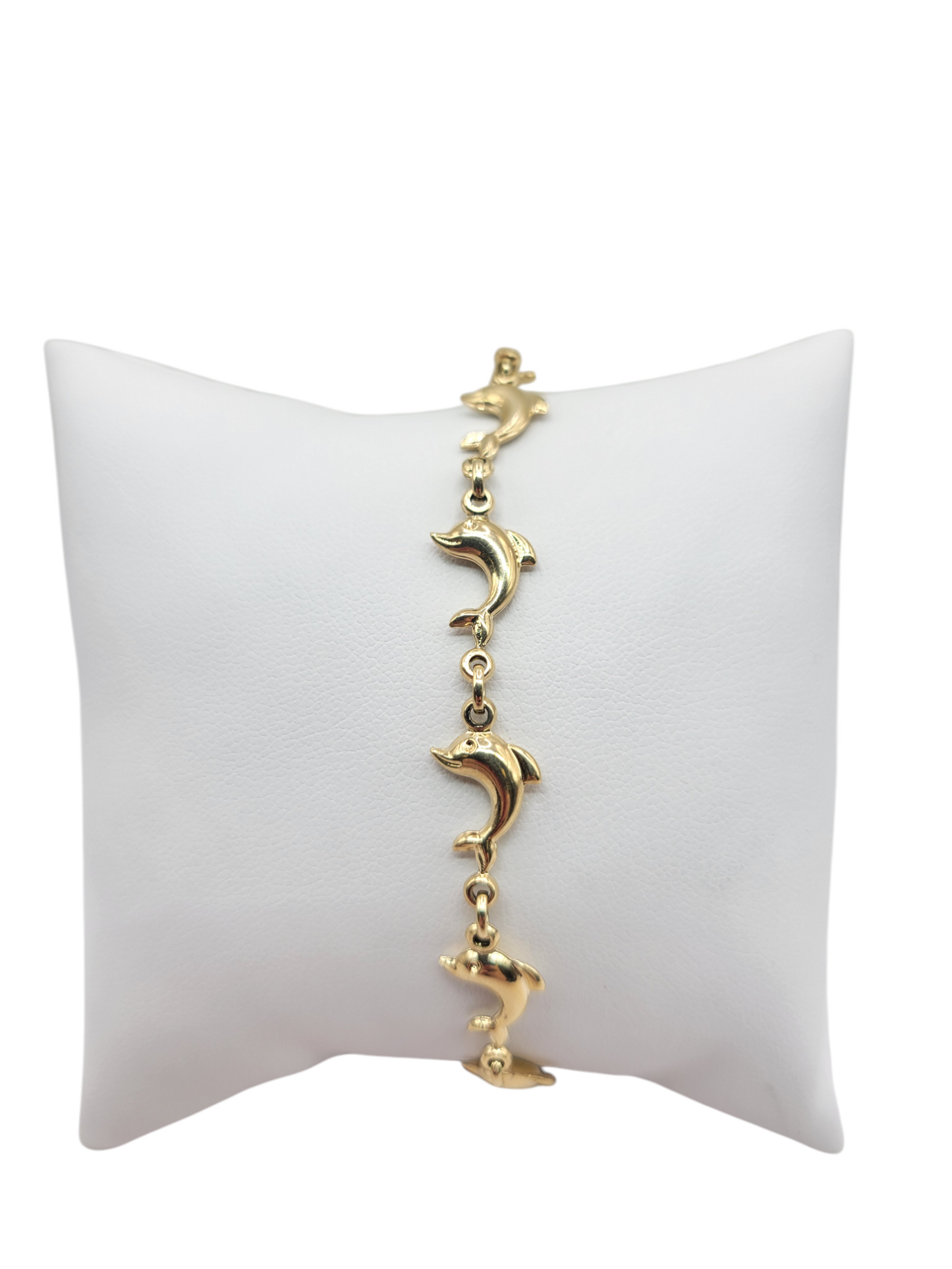 10K Gold Dolphin Bracelet, 7 in, 2-7 mm