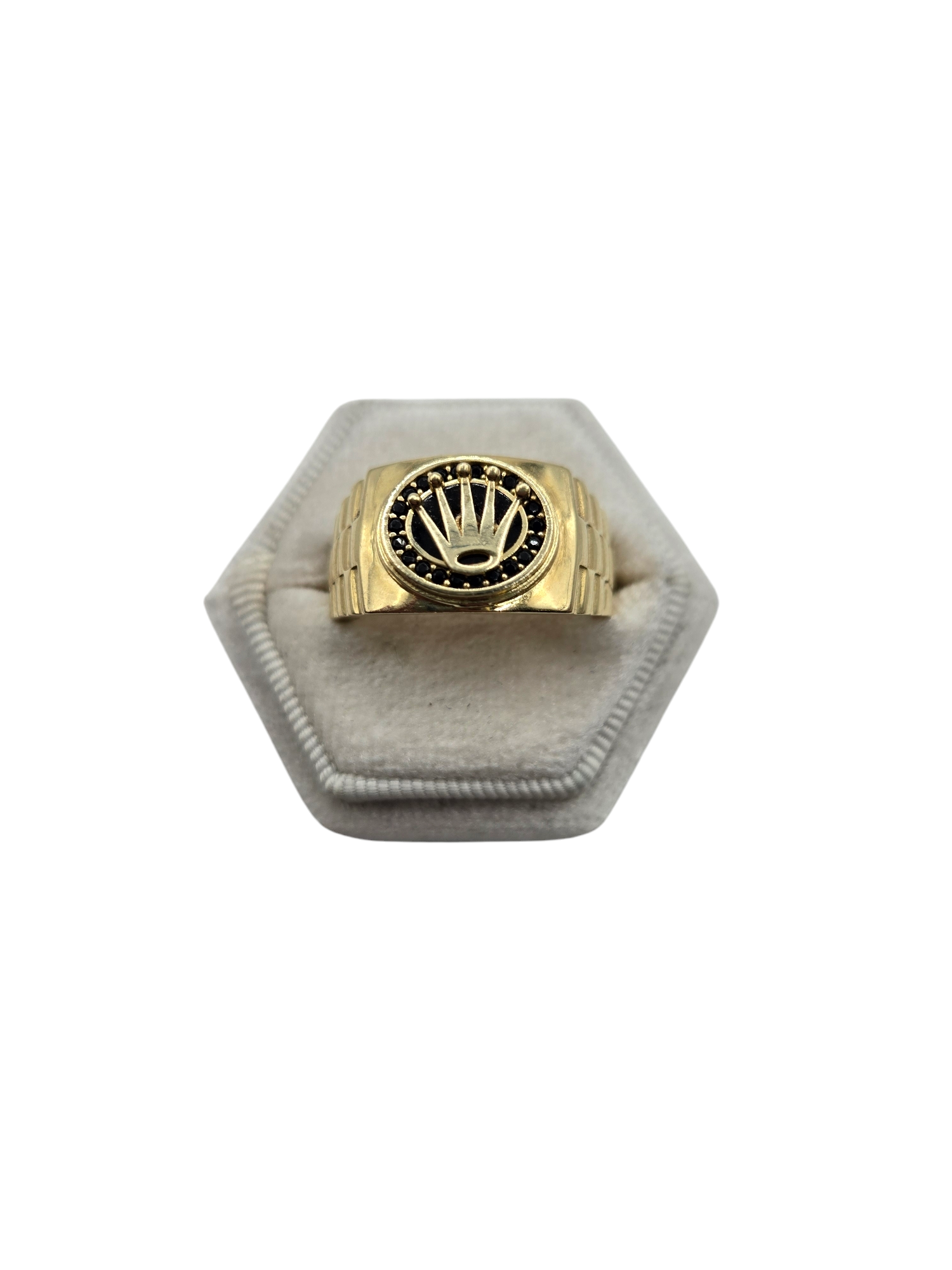 10k Gold Ring with CZ Stones, Size 11