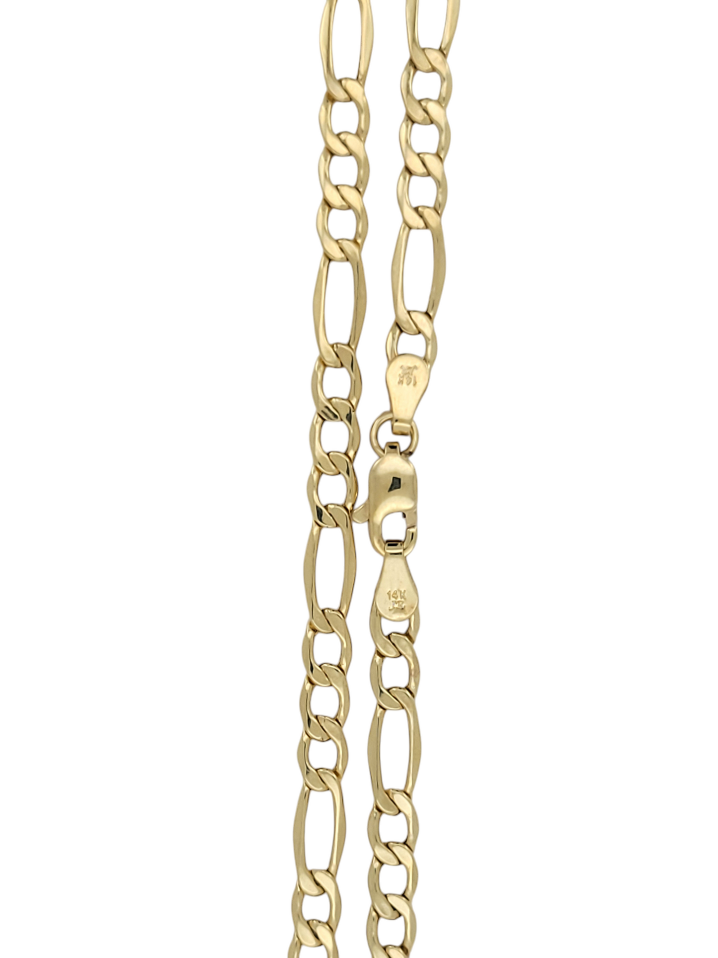 14K gold chain, Figaro style. 24in . 4mm