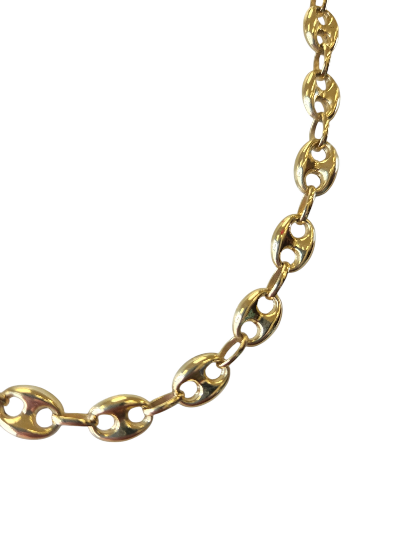 Gold necklace 10K Anchor Style. 22in 8mm