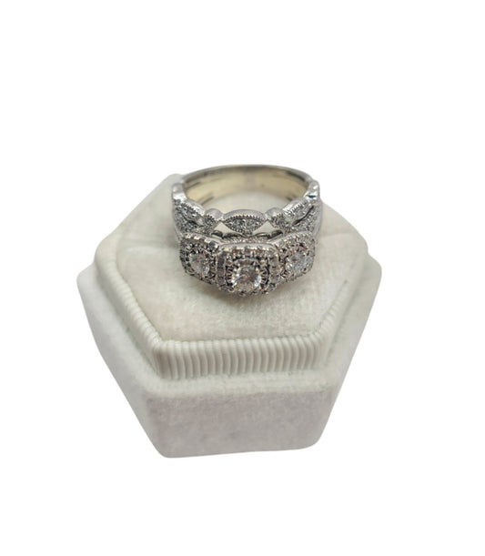 10K white gold ring. 1.2ctw in diamonds