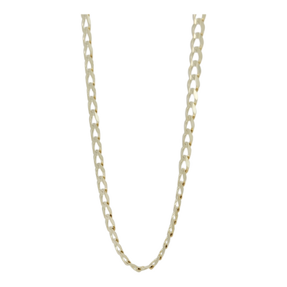 Solid 14K gold Cuban link chain. Brilliant cut style. 22in. 3mm