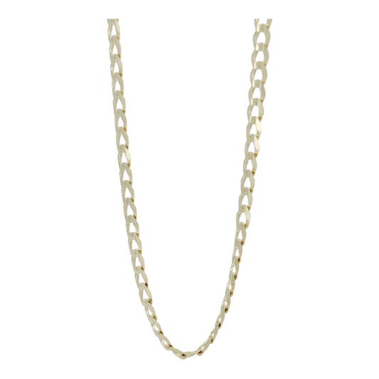 Solid 14K gold Cuban link chain. Brilliant cut style. 22in. 3mm