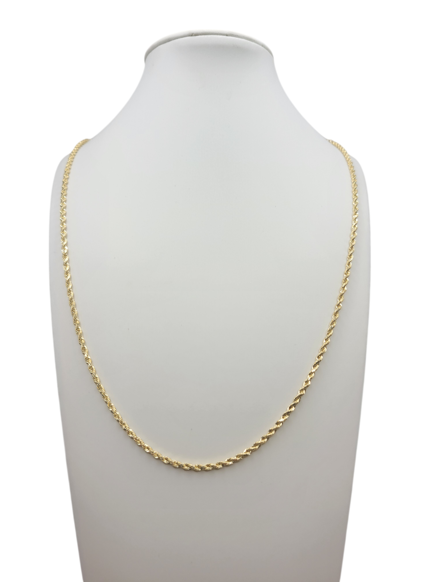10K Gold Plain Rope Chain, 24in, 2mm