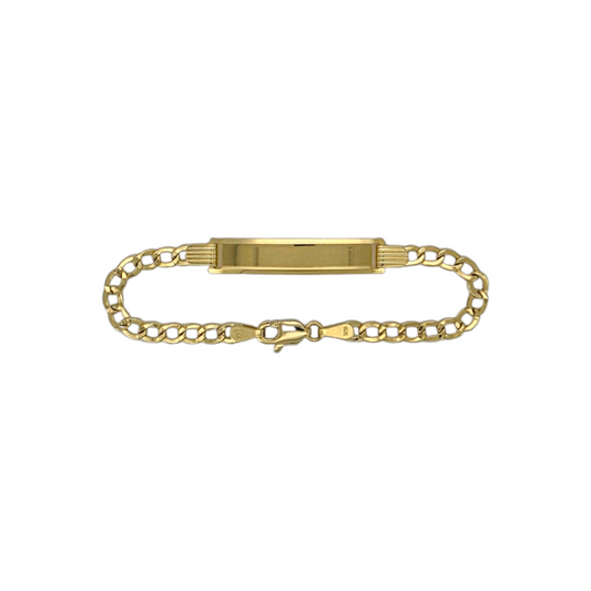 14K Gold ID Bracelet, 5.5 in - 3.5 mm