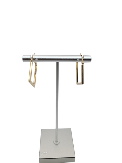 14k gold square style earrings
