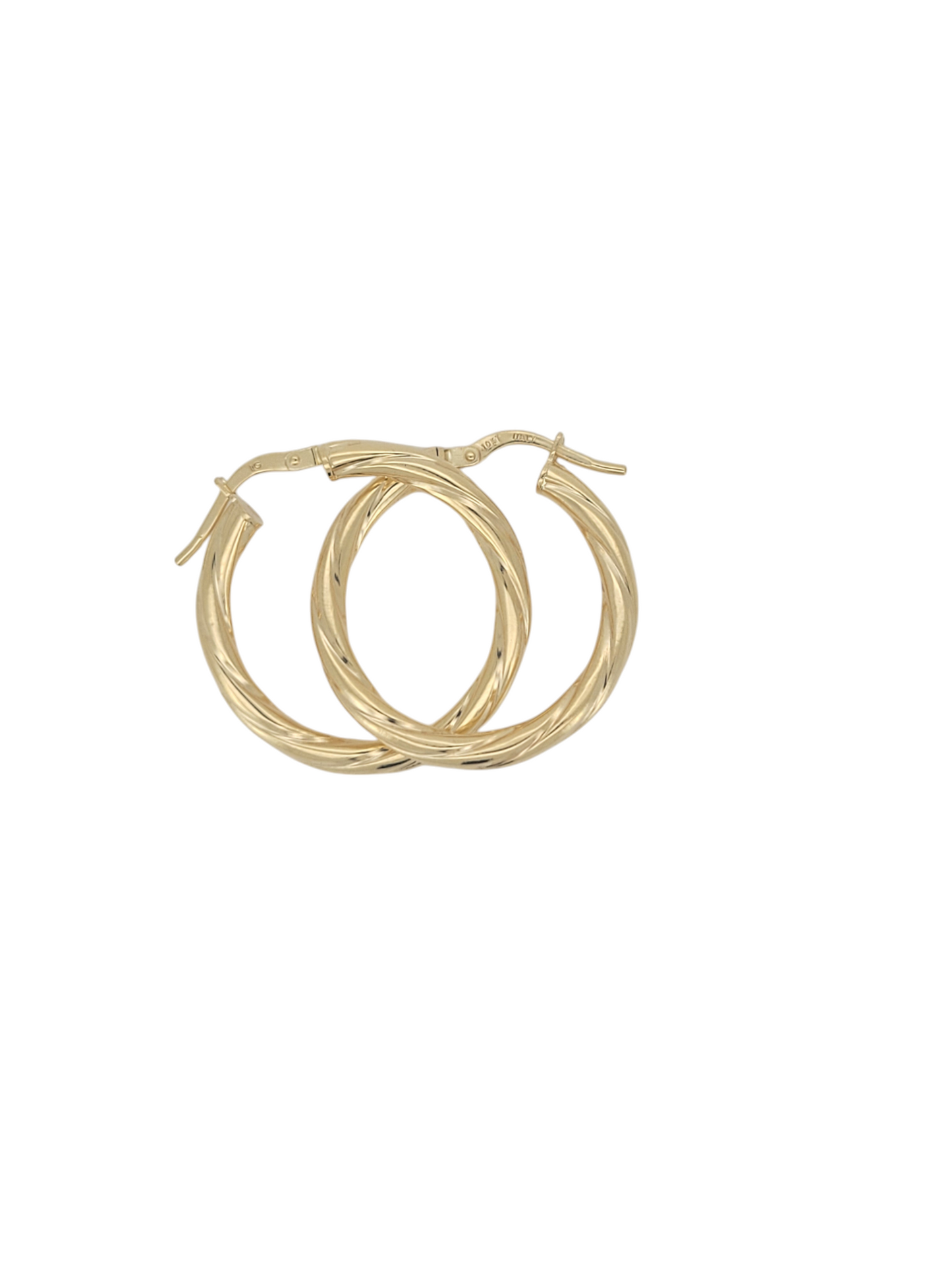 10K gold earrings. Twisted. Size 3