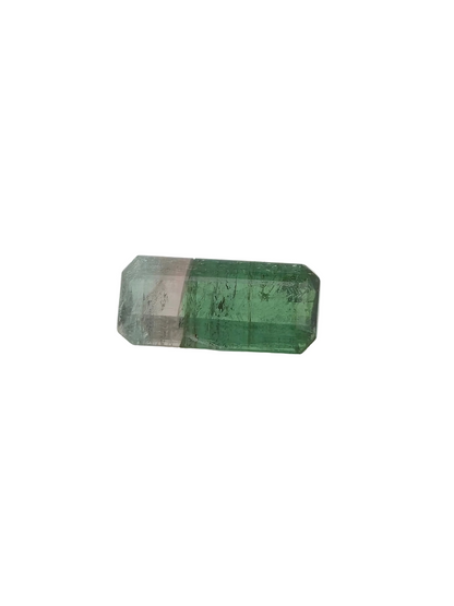 8.05 ct Natural Bi-Color Tourmaline (Green & Colorless) - Emerald Cut Loose Gemstone