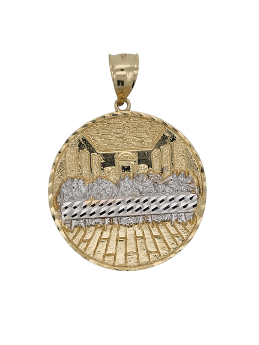 10K Gold Pendant  the last one. White details. Solid.