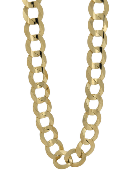 10K gold Cuban chain. Double edge. Solid. 20in.  7mm