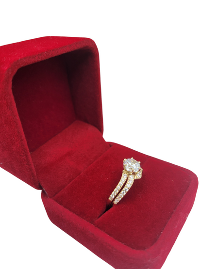 10K Gold Rings. Engagement. Duo. Lightning. Size 8.5