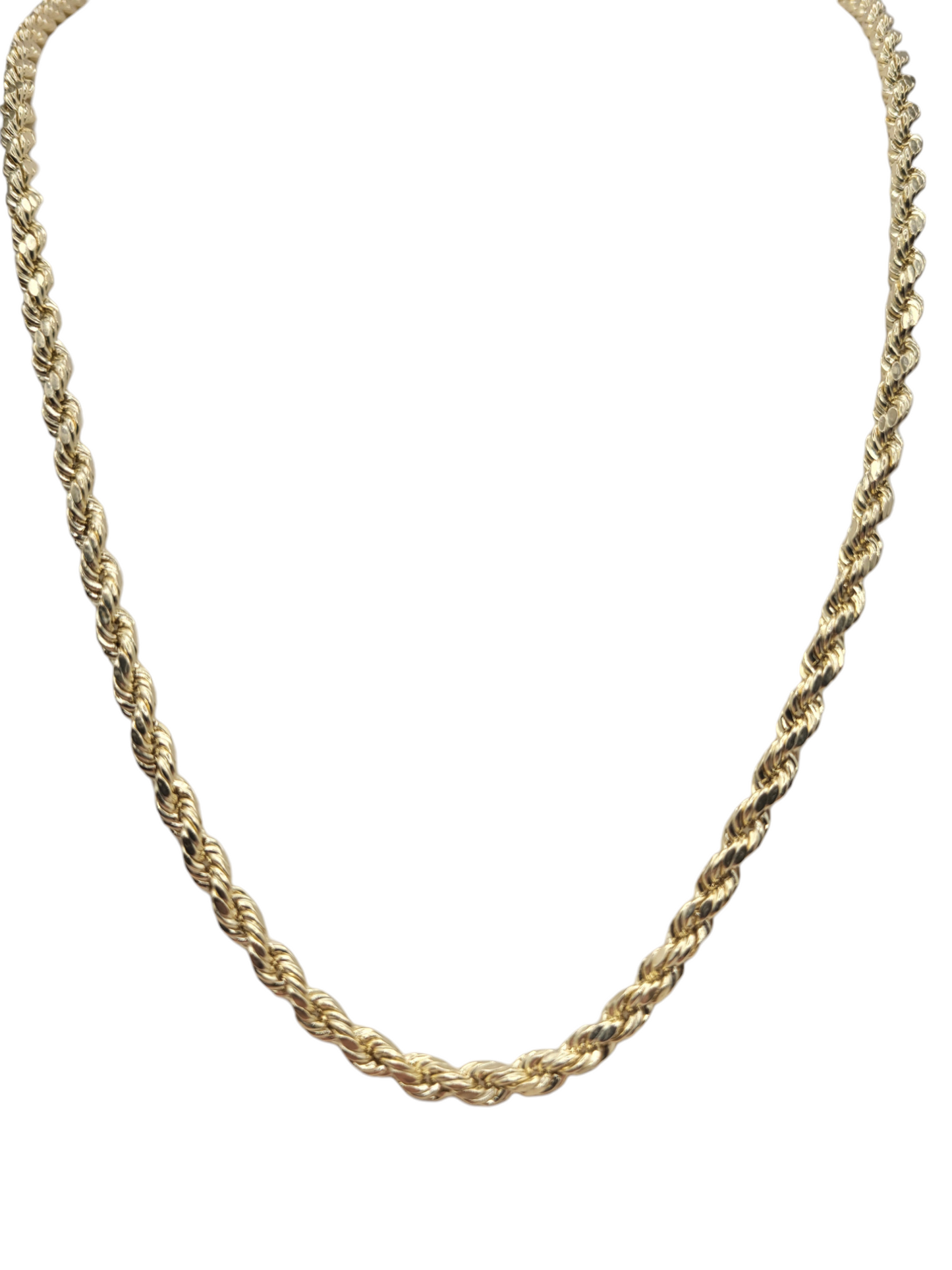10K Gold Plain Rope Chain, 26in, 4mm