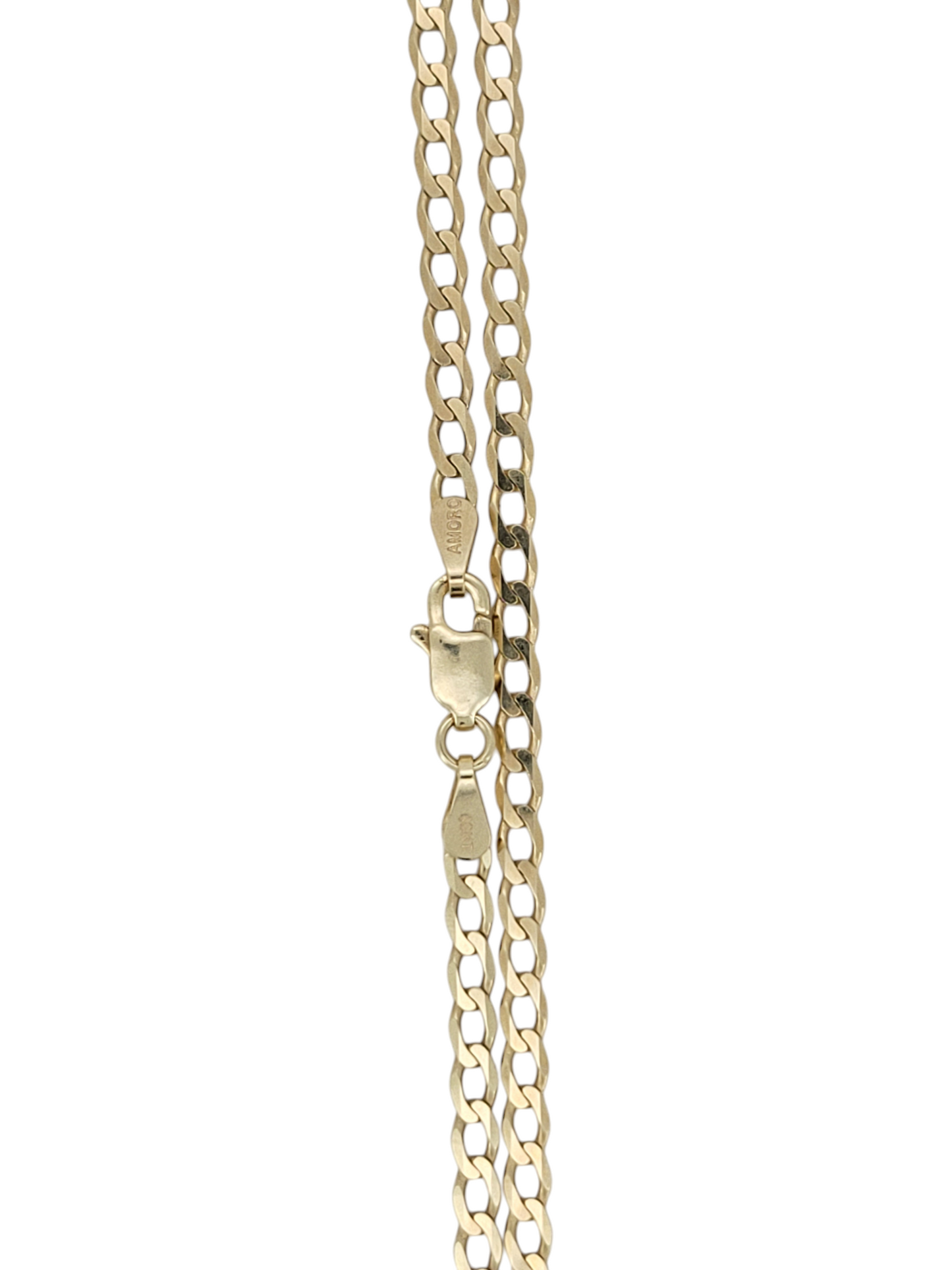 10K gold anklet. Brilliant cut style. 10in. 2.5mm