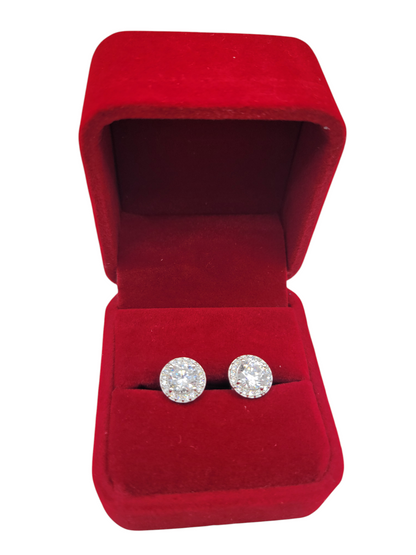 925 silver earrings. Brilliant. CZ stone. #2