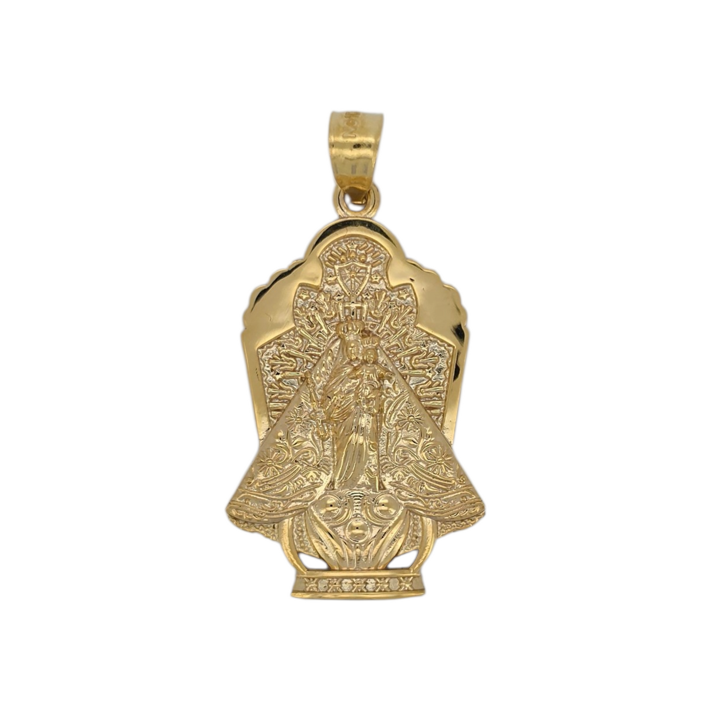 14K Gold Virgen de la Caridad Pendant