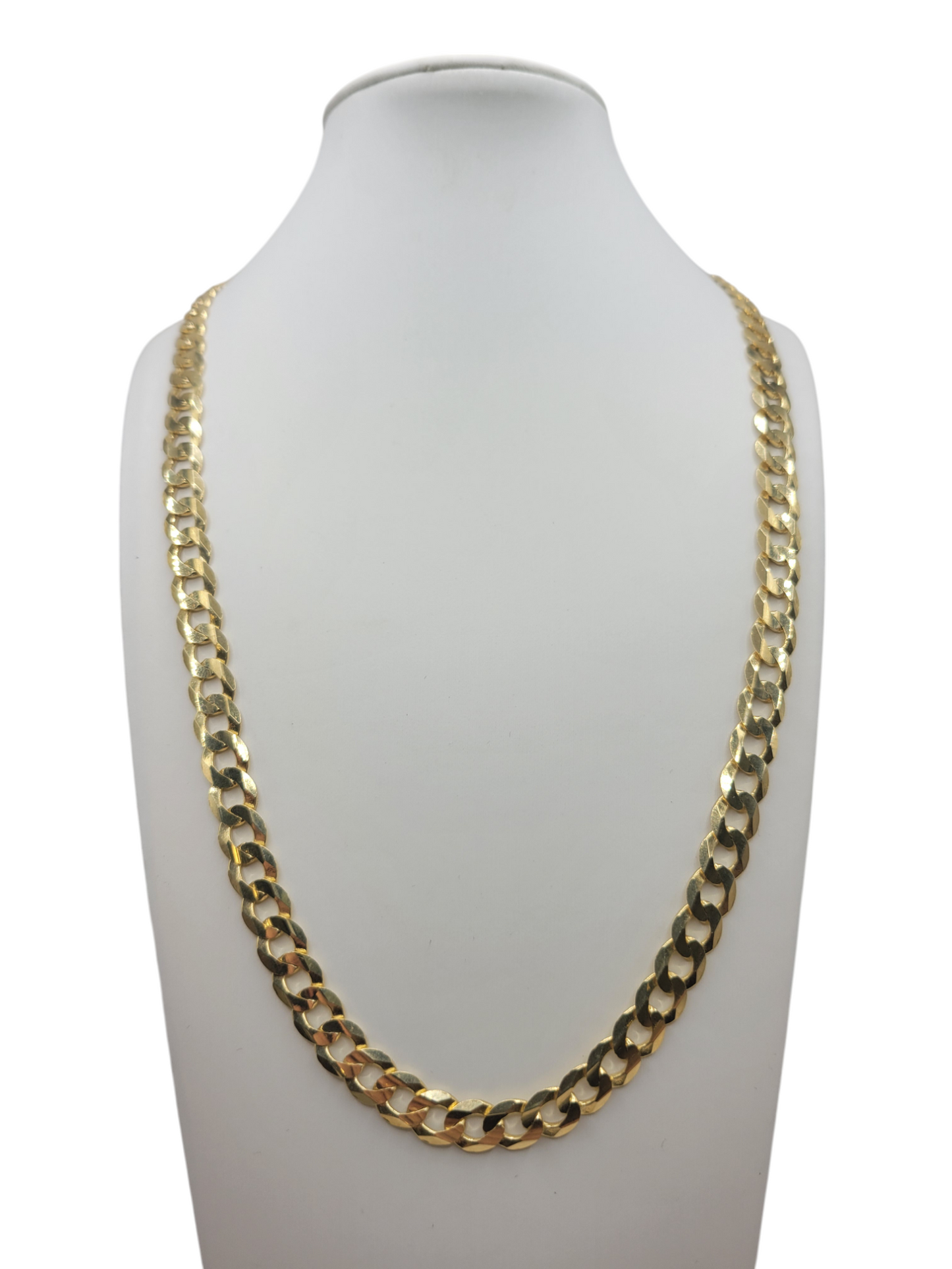 10K gold Cuban chain. Double-edged. Solid. 24in .7.7mm