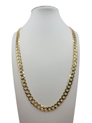 10K gold Cuban chain. Double-edged. Solid. 24in .7.7mm
