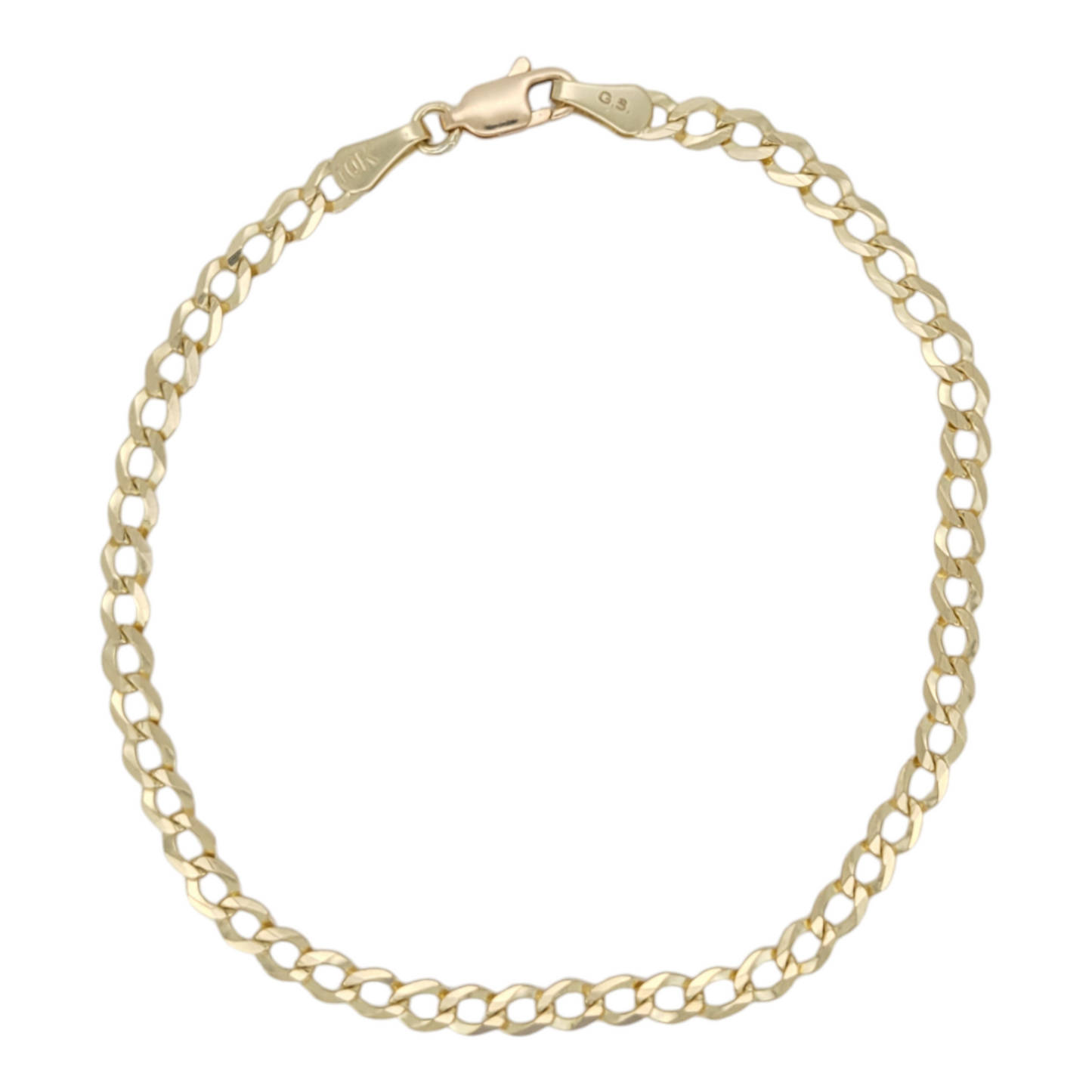 10K gold bracelet. Double edge. 8in . 4mm