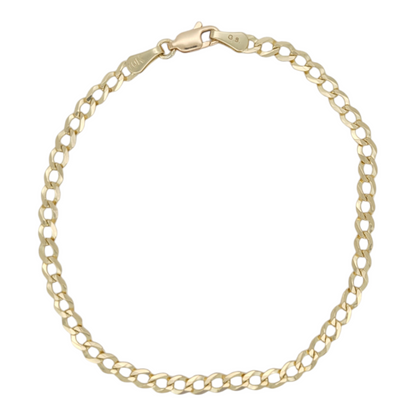 10K gold bracelet. Double edge. 8in . 4mm