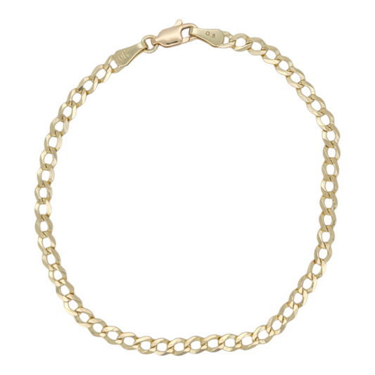 10K gold bracelet. Double edge. 8in . 4mm