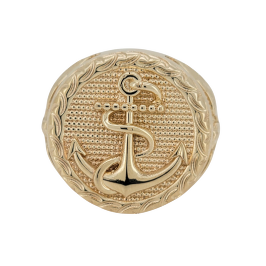 10K gold ring. Solid. Anchor