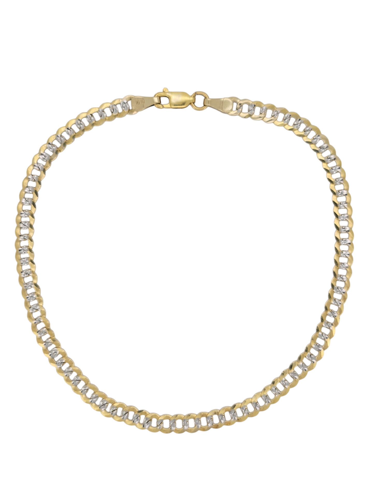 10K gold bracelet. Two colors. Double edge. 10in. 5mm
