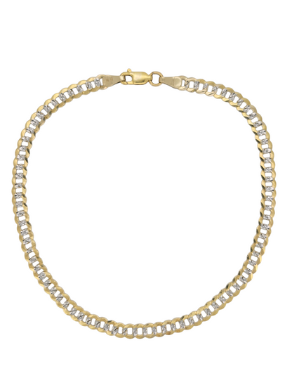 10K gold bracelet. Two colors. Double edge. 10in. 5mm