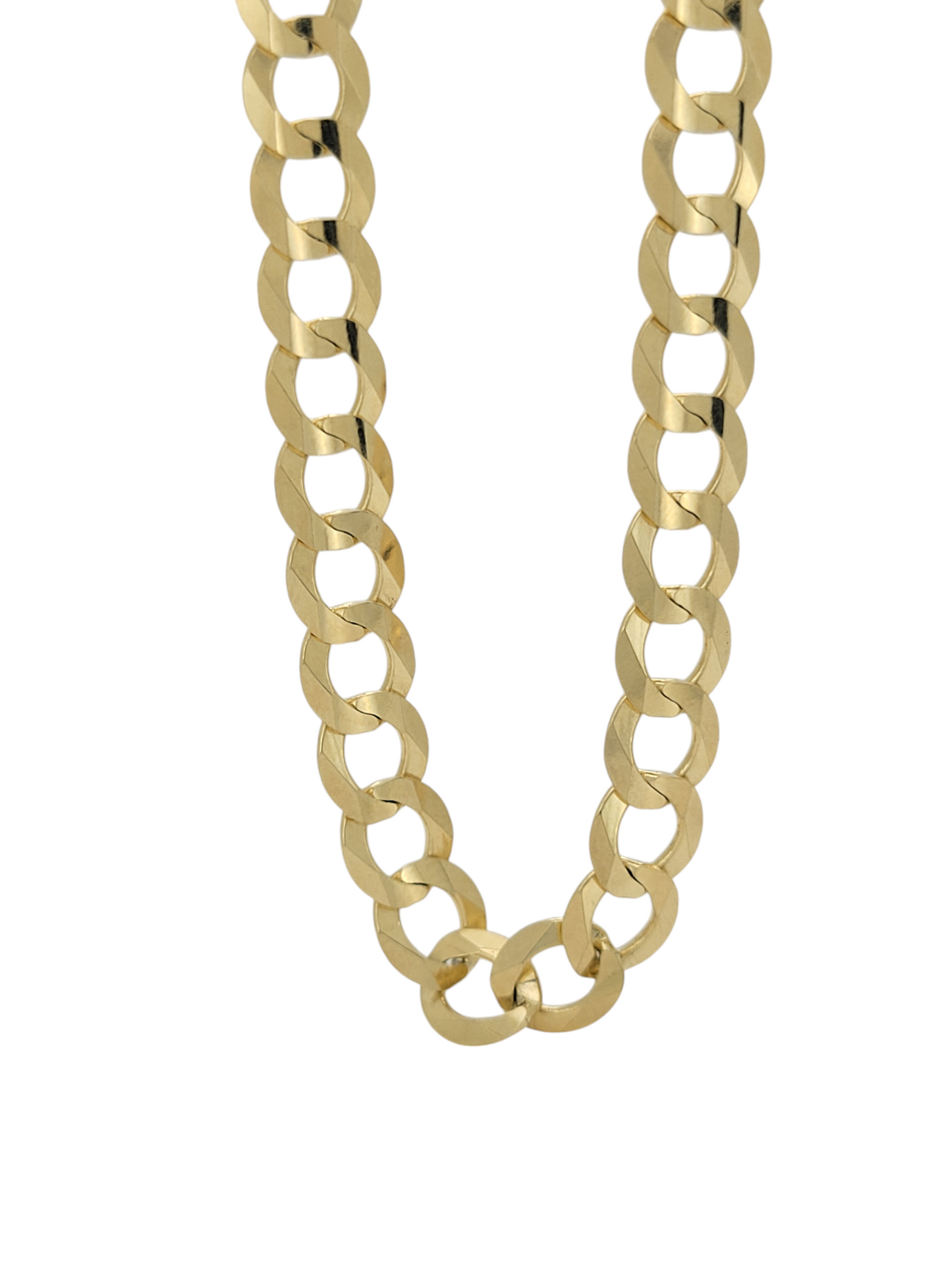 10K gold Cuban chain. Double edge. Solid. 20in.  7mm
