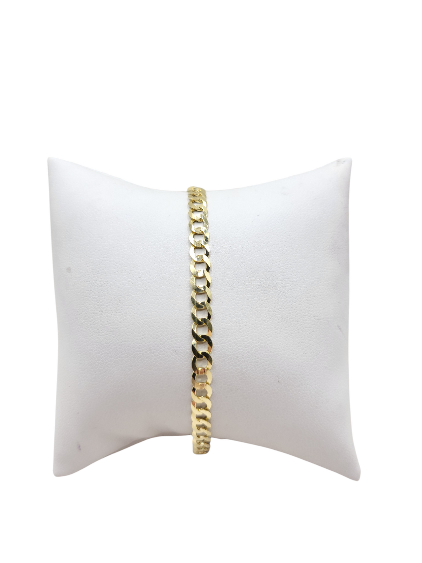 14K gold anklet. Cuban. Plain. 10in. 5mm