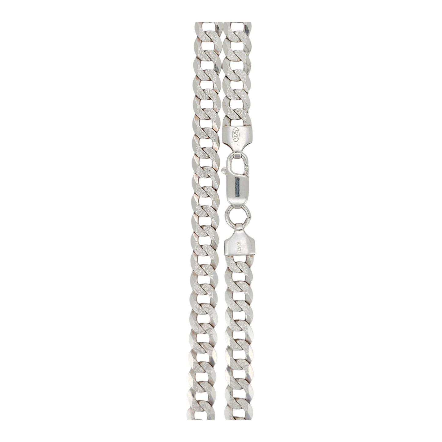 Solid 925 sterling silver Cuban link chain. Plain. 26in . 7mm