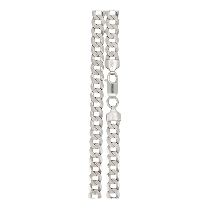 Solid 925 sterling silver Cuban link chain. Plain. 26in . 7mm