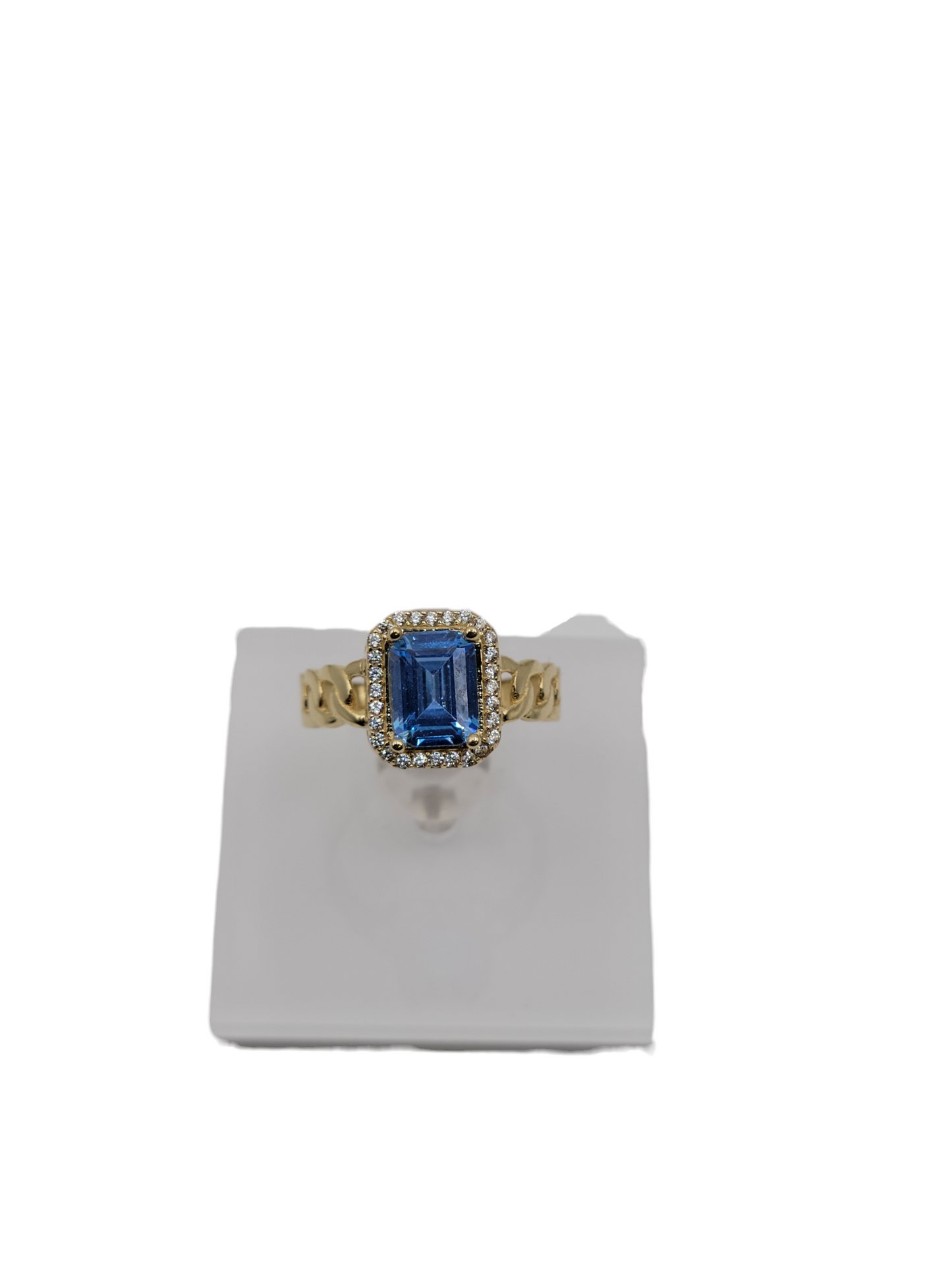 10k gold ring with CZ stones size 8