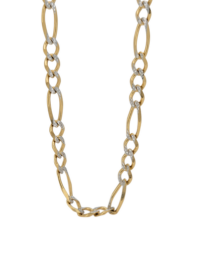 10K gold chain. Figaro style. Two colors. 24in. 4.3mm